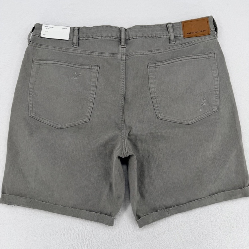 American Eagle AirFlex+ Gray Distressed Jean Shorts 38 NWT - Picture 2 of 13